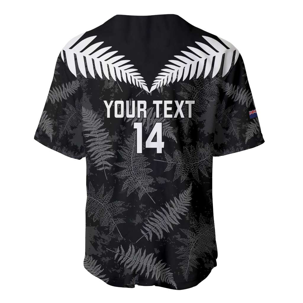 Custom New Zealand Silver Fern Football Baseball Jersey Go Aotearoa Grunge Black - Vibe Hoodie