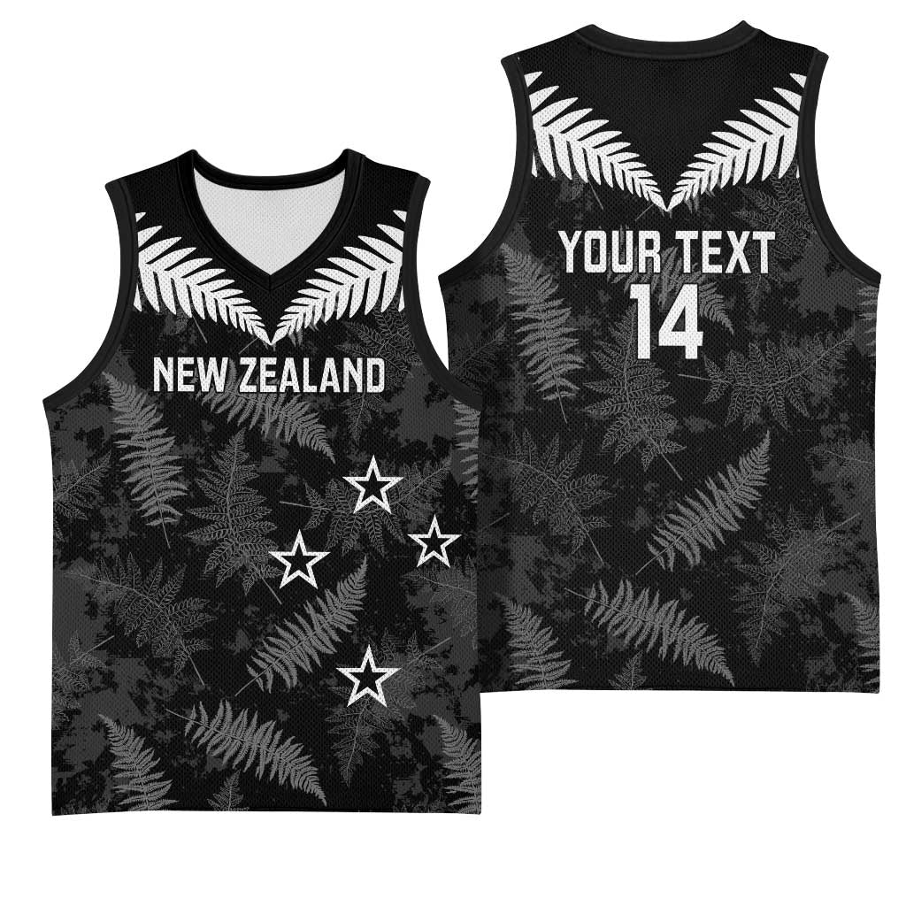 Custom New Zealand Silver Fern Football Basketball Jersey Go Aotearoa Grunge Black - Vibe Hoodie