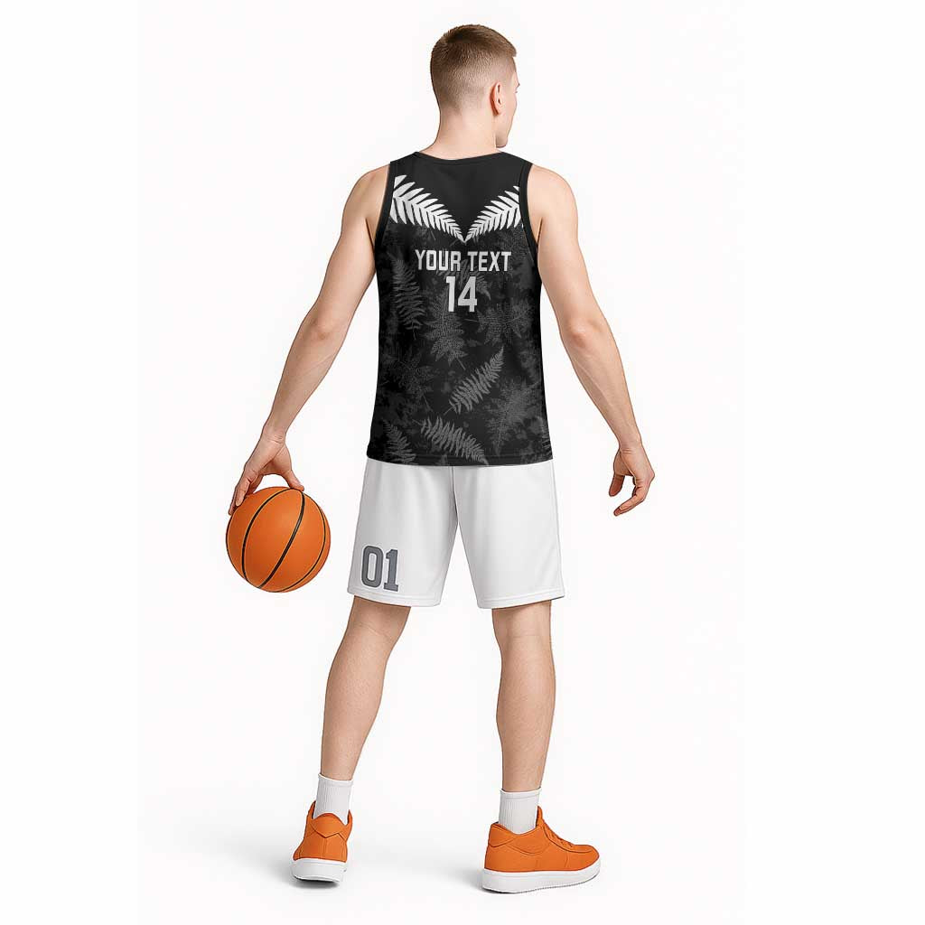 Custom New Zealand Silver Fern Football Basketball Jersey Go Aotearoa Grunge Black - Vibe Hoodie