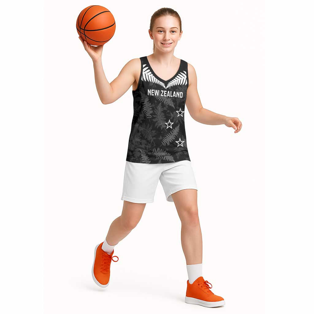 Custom New Zealand Silver Fern Football Basketball Jersey Go Aotearoa Grunge Black - Vibe Hoodie