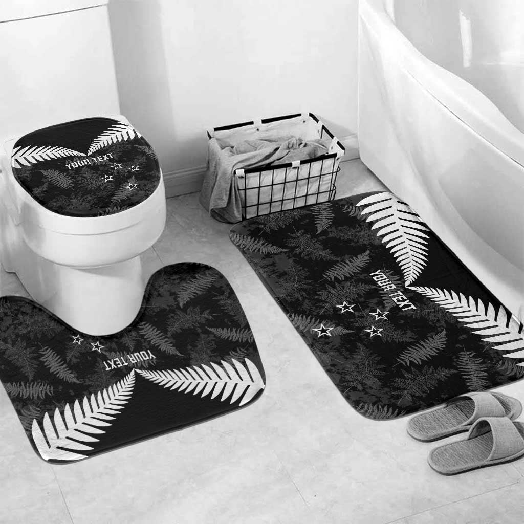 Custom New Zealand Silver Fern Football Bathroom Set Go Aotearoa Grunge Black - Vibe Hoodie