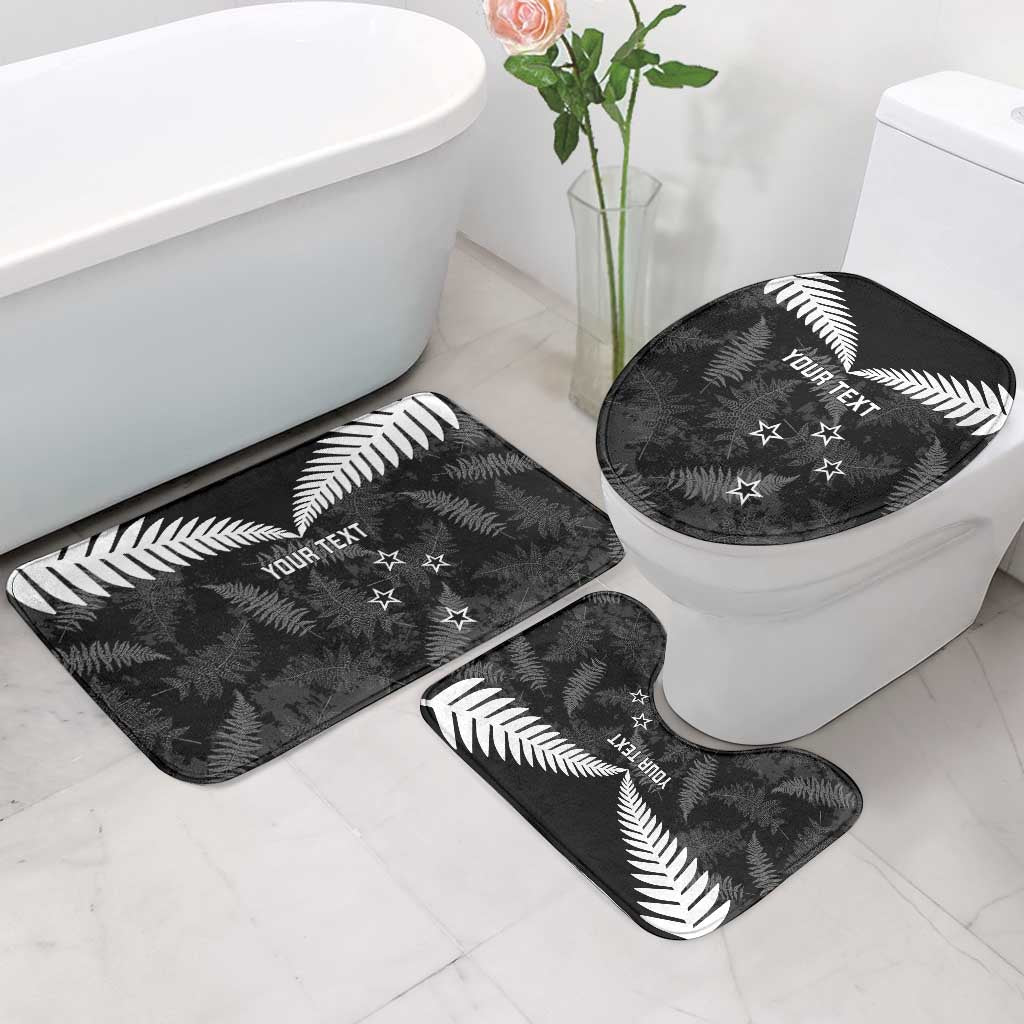 Custom New Zealand Silver Fern Football Bathroom Set Go Aotearoa Grunge Black - Vibe Hoodie