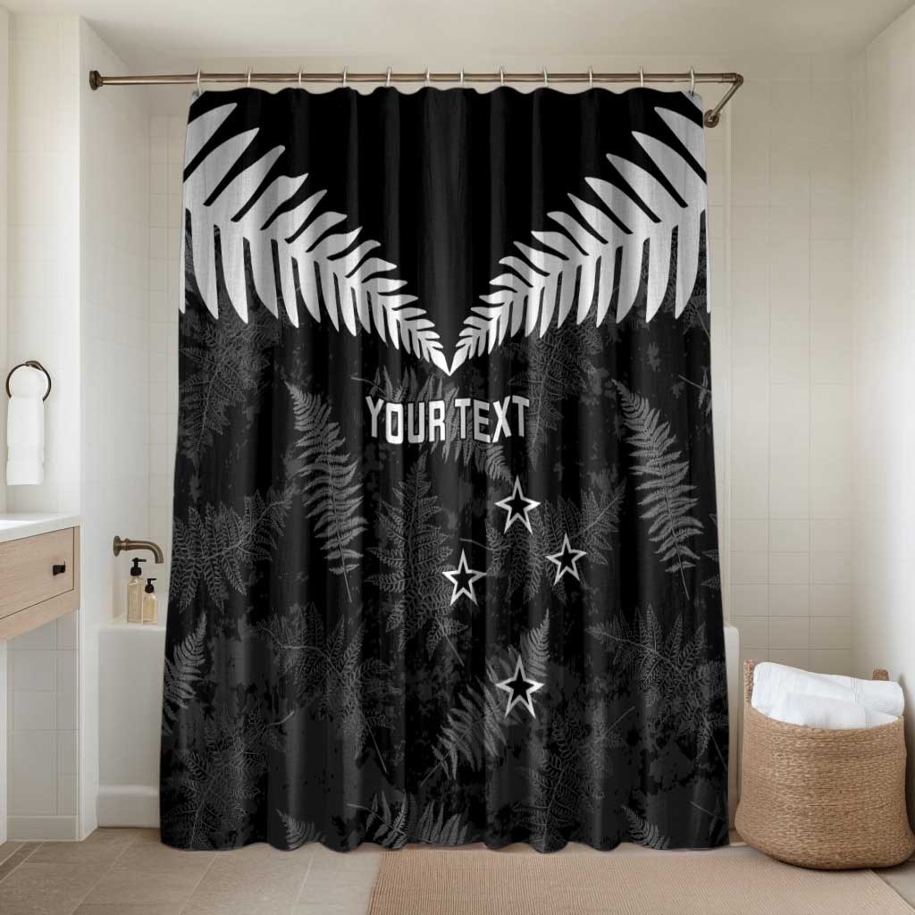 Custom New Zealand Silver Fern Football Bathroom Set Go Aotearoa Grunge Black - Vibe Hoodie