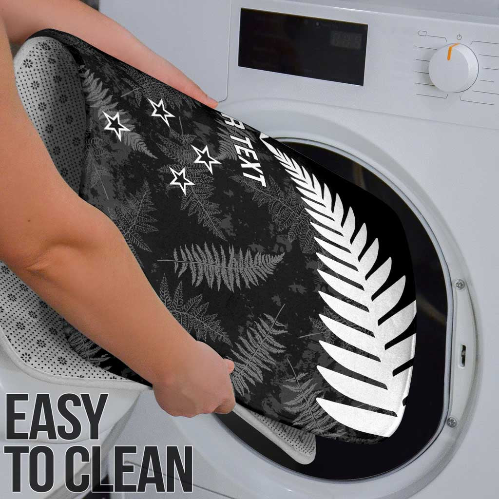 Custom New Zealand Silver Fern Football Bathroom Set Go Aotearoa Grunge Black - Vibe Hoodie