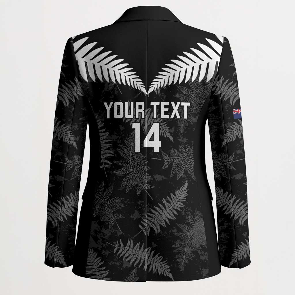 Custom New Zealand Silver Fern Football Blazer Go Aotearoa Grunge Black - Vibe Hoodie