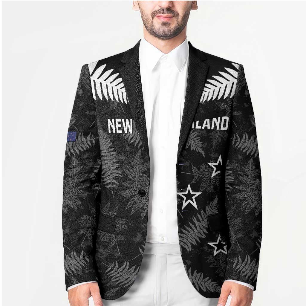 Custom New Zealand Silver Fern Football Blazer Go Aotearoa Grunge Black - Vibe Hoodie
