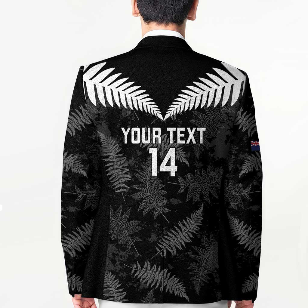 Custom New Zealand Silver Fern Football Blazer Go Aotearoa Grunge Black - Vibe Hoodie