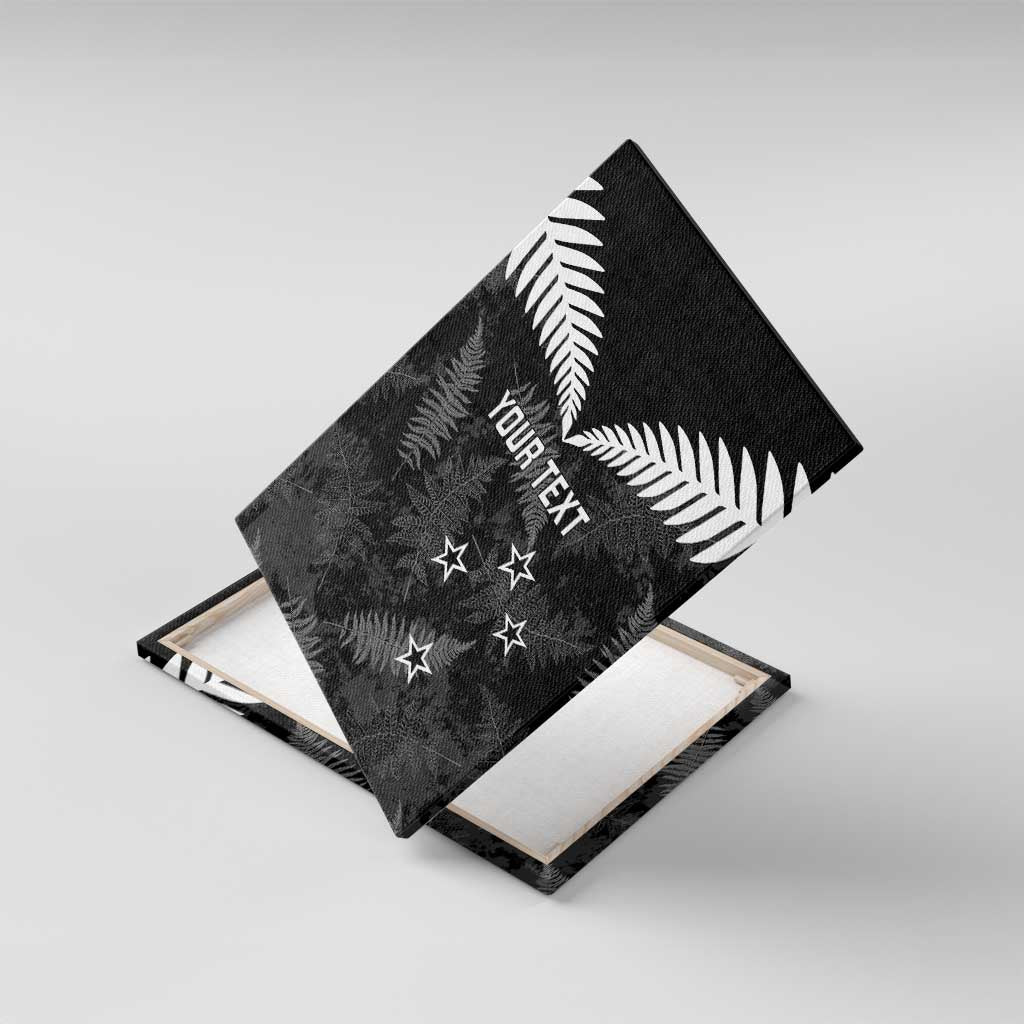 Custom New Zealand Silver Fern Football Canvas Wall Art Go Aotearoa Grunge Black - Vibe Hoodie