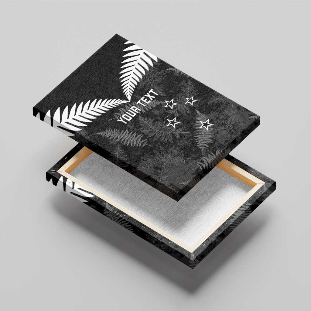 Custom New Zealand Silver Fern Football Canvas Wall Art Go Aotearoa Grunge Black - Vibe Hoodie