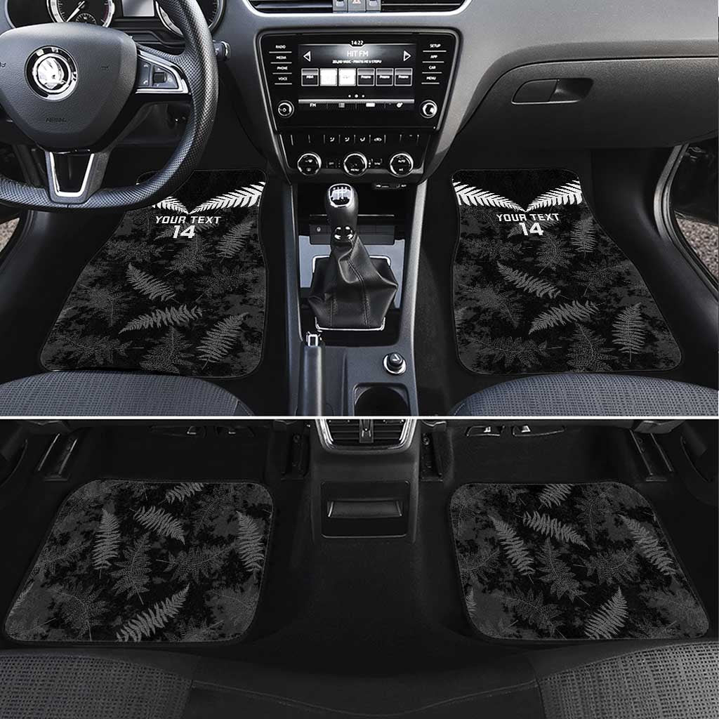 Custom New Zealand Silver Fern Football Car Mats Go Aotearoa Grunge Black - Vibe Hoodie