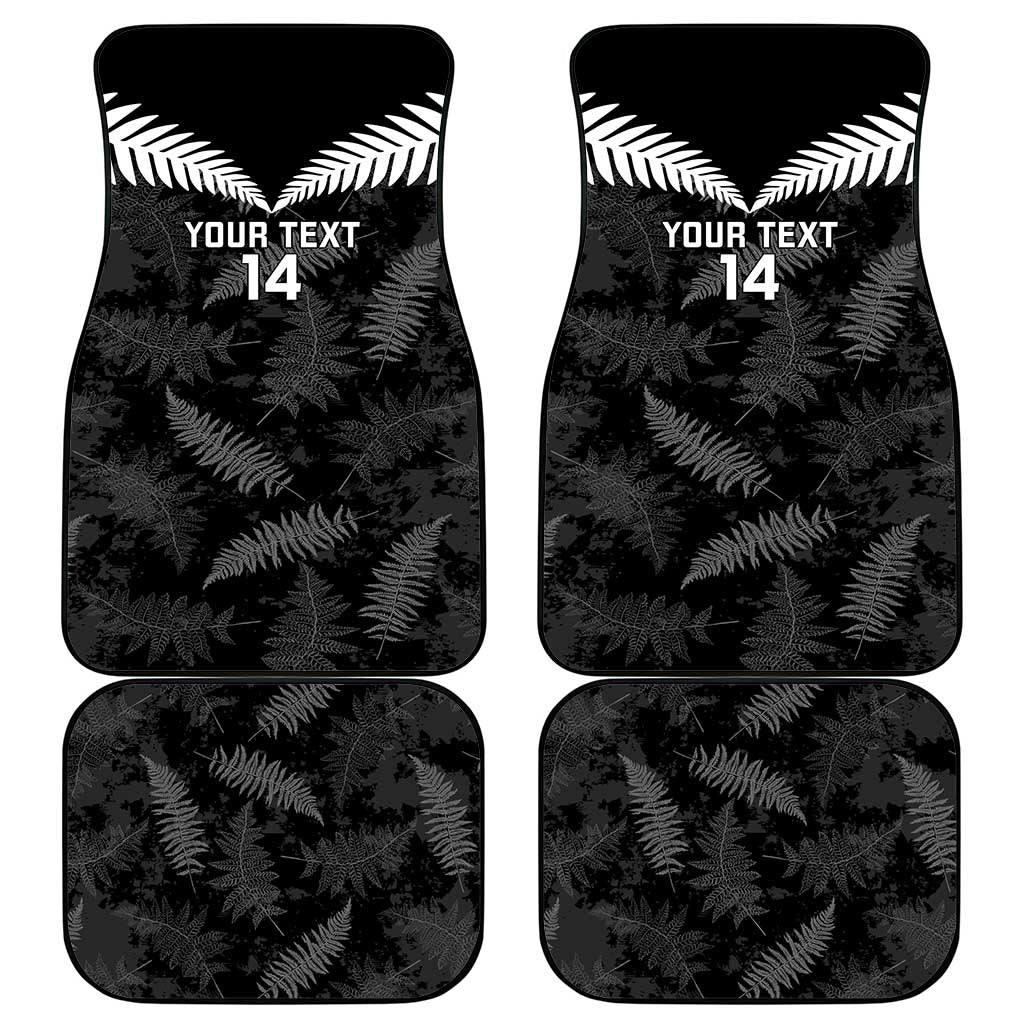 Custom New Zealand Silver Fern Football Car Mats Go Aotearoa Grunge Black - Vibe Hoodie
