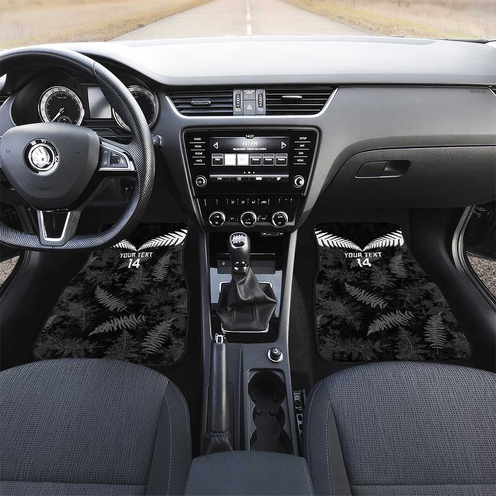 Custom New Zealand Silver Fern Football Car Mats Go Aotearoa Grunge Black - Vibe Hoodie