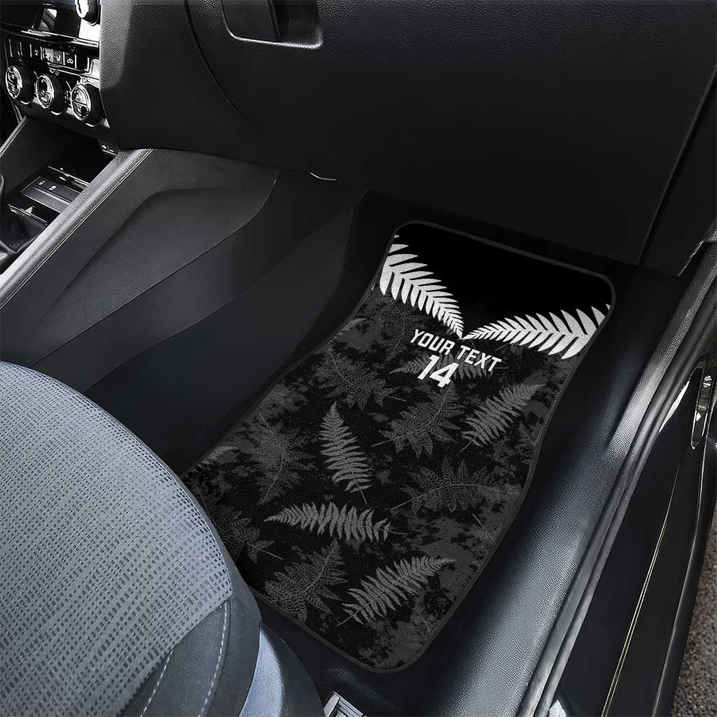 Custom New Zealand Silver Fern Football Car Mats Go Aotearoa Grunge Black - Vibe Hoodie
