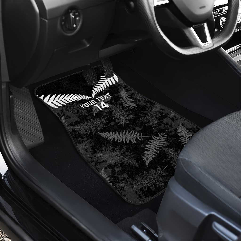 Custom New Zealand Silver Fern Football Car Mats Go Aotearoa Grunge Black - Vibe Hoodie