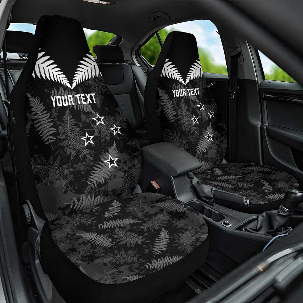 Custom New Zealand Silver Fern Football Car Seat Cover Go Aotearoa Grunge Black - Vibe Hoodie