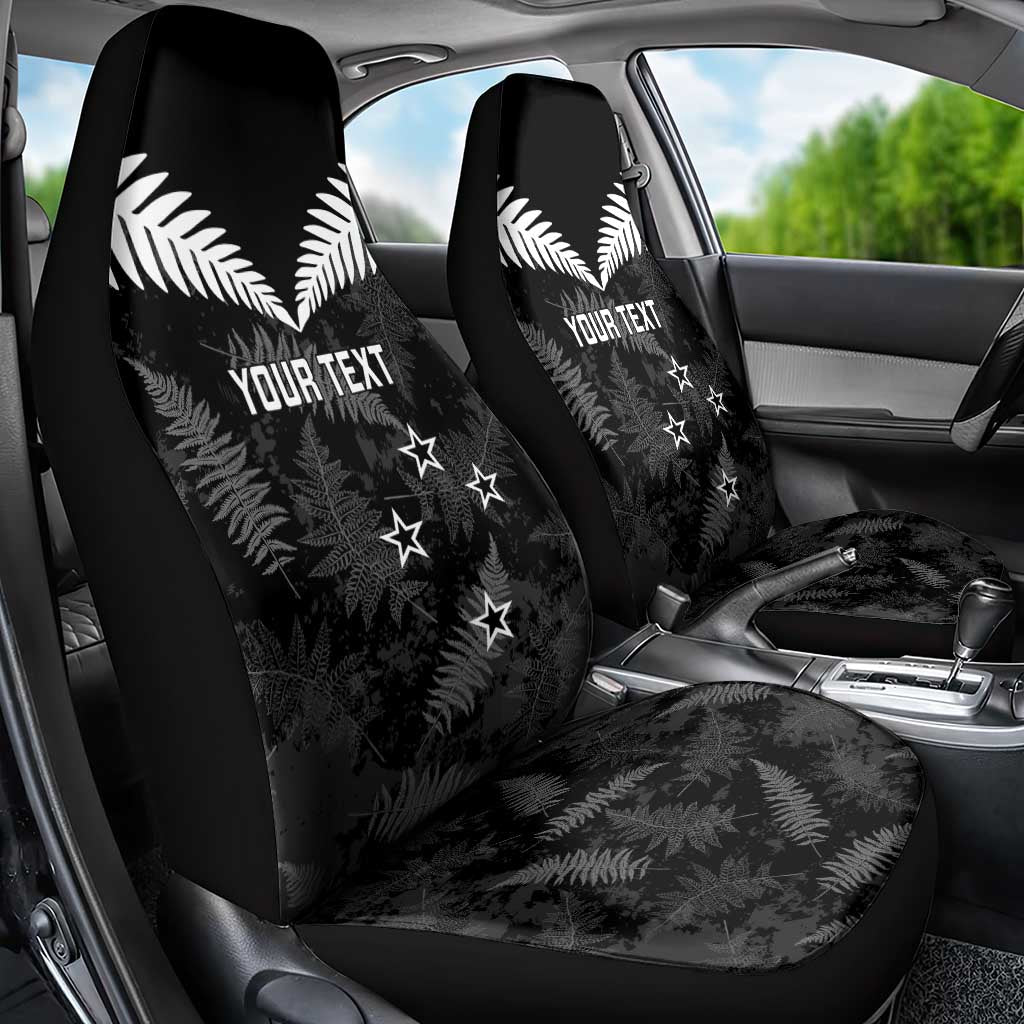 Custom New Zealand Silver Fern Football Car Seat Cover Go Aotearoa Grunge Black - Vibe Hoodie