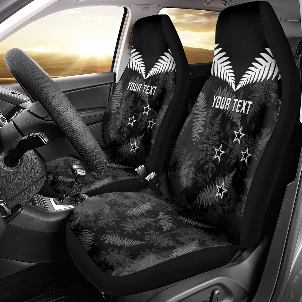Custom New Zealand Silver Fern Football Car Seat Cover Go Aotearoa Grunge Black - Vibe Hoodie
