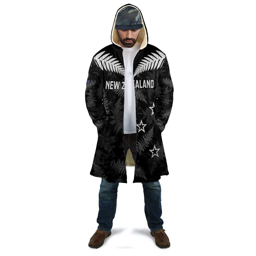 Custom New Zealand Silver Fern Football Cloak Go Aotearoa Grunge Black - Vibe Hoodie