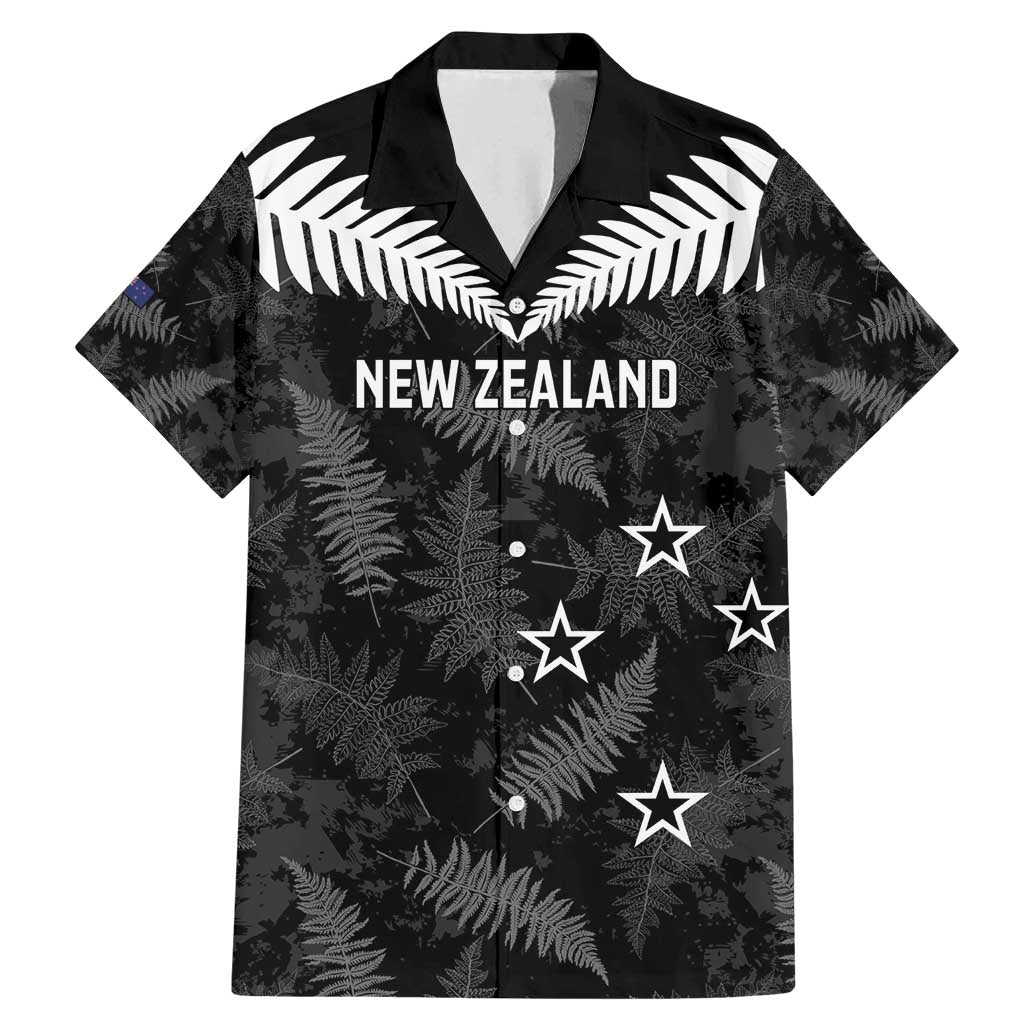 Custom New Zealand Silver Fern Football Family Matching Mermaid Dress and Hawaiian Shirt Go Aotearoa Grunge Black - Vibe Hoodie