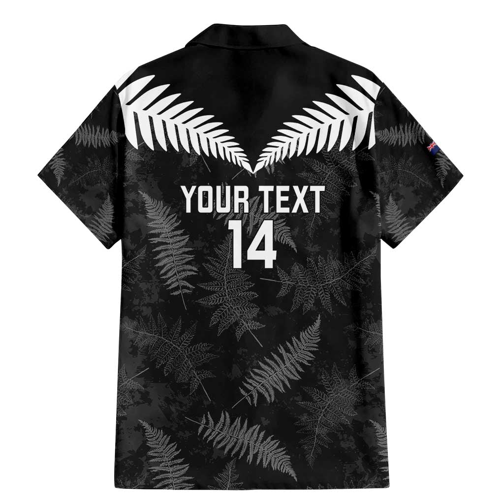 Custom New Zealand Silver Fern Football Family Matching Mermaid Dress and Hawaiian Shirt Go Aotearoa Grunge Black - Vibe Hoodie