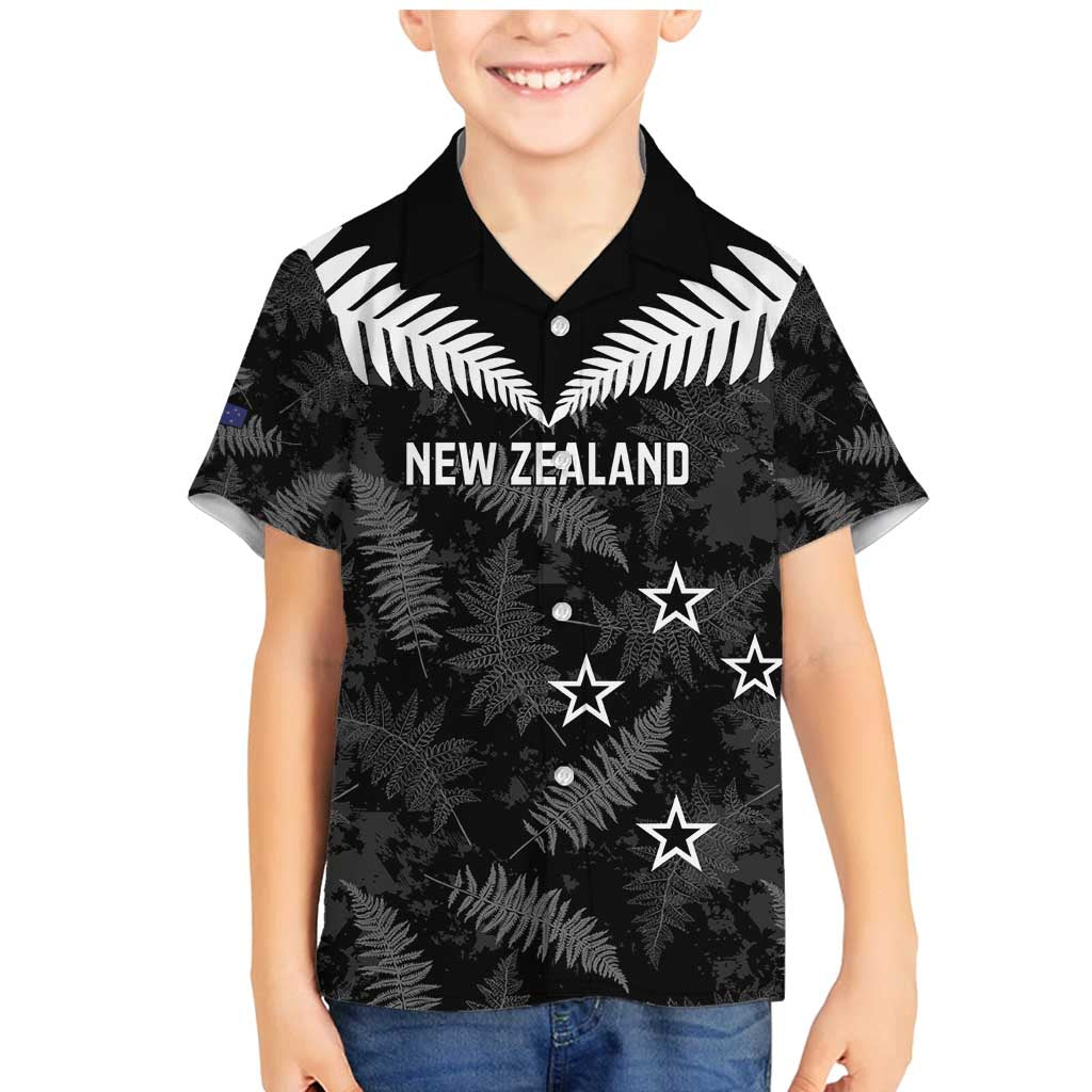 Custom New Zealand Silver Fern Football Family Matching Mermaid Dress and Hawaiian Shirt Go Aotearoa Grunge Black - Vibe Hoodie