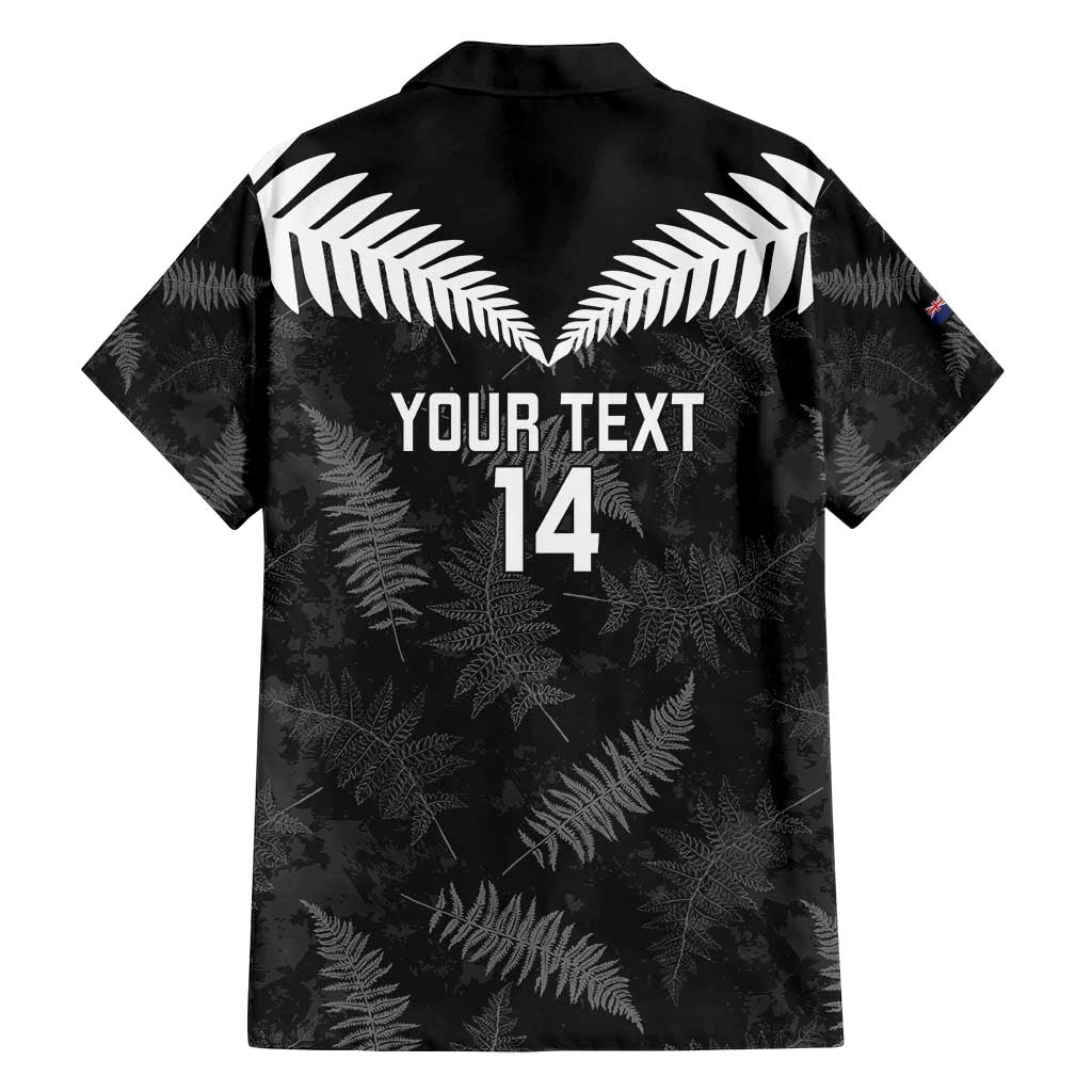 Custom New Zealand Silver Fern Football Family Matching Summer Maxi Dress and Hawaiian Shirt Go Aotearoa Grunge Black - Vibe Hoodie