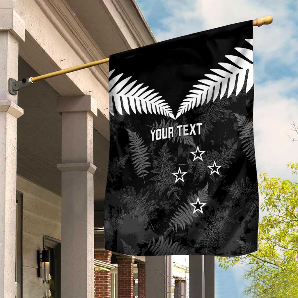 Custom New Zealand Silver Fern Football Garden Flag Go Aotearoa Grunge Black - Vibe Hoodie