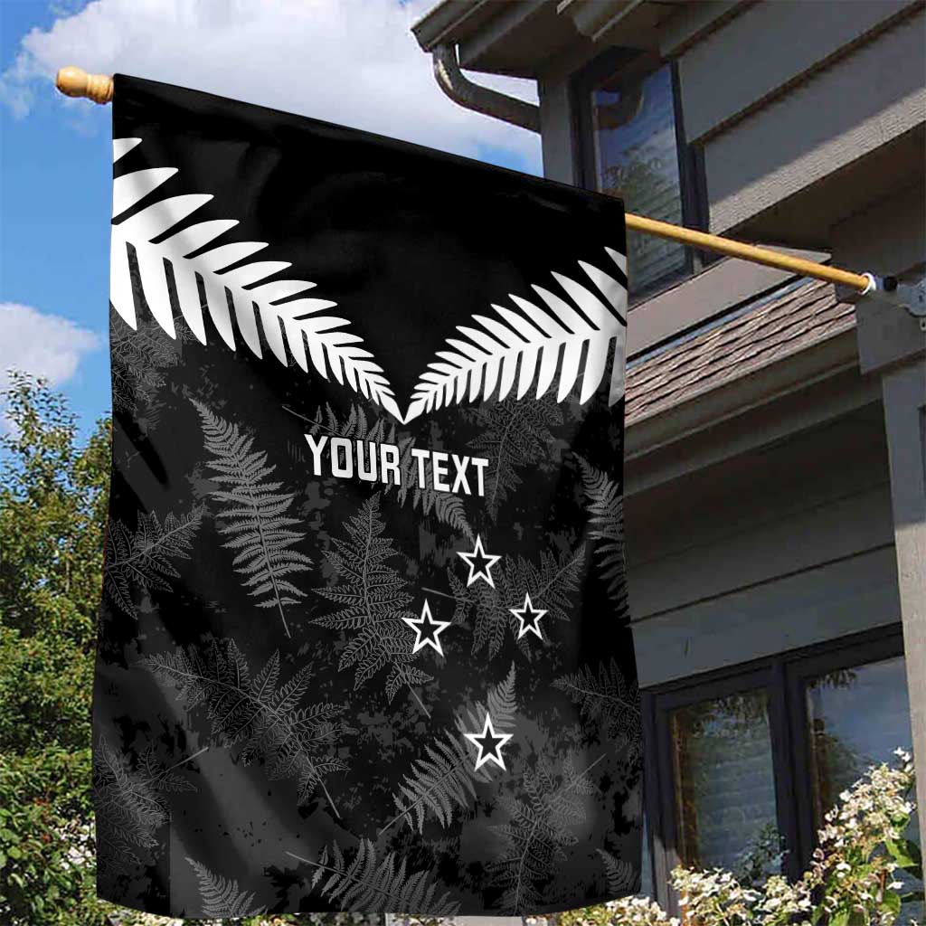 Custom New Zealand Silver Fern Football Garden Flag Go Aotearoa Grunge Black - Vibe Hoodie