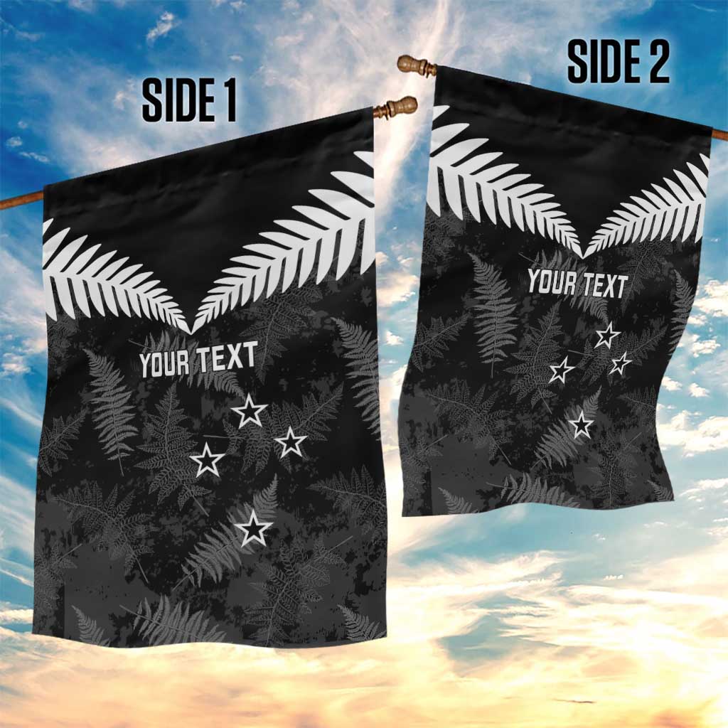 Custom New Zealand Silver Fern Football Garden Flag Go Aotearoa Grunge Black - Vibe Hoodie