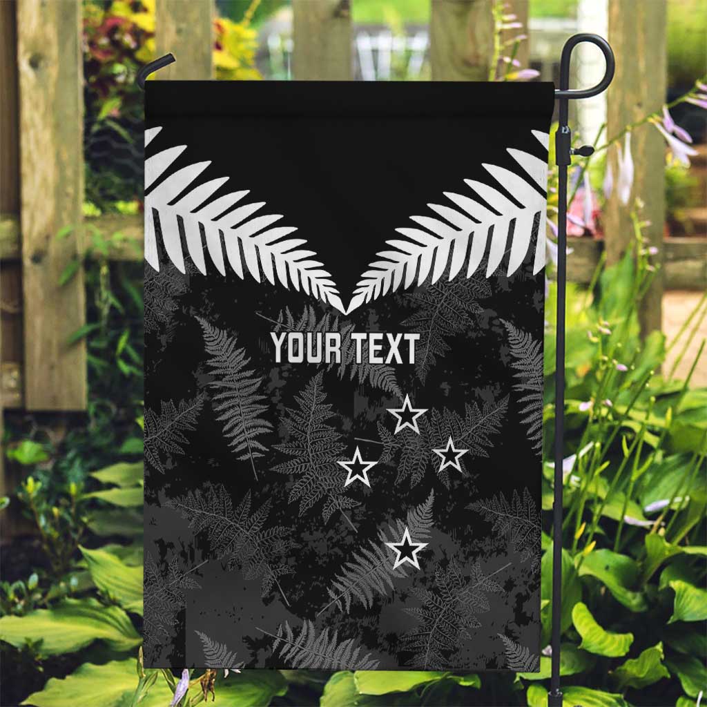Custom New Zealand Silver Fern Football Garden Flag Go Aotearoa Grunge Black - Vibe Hoodie