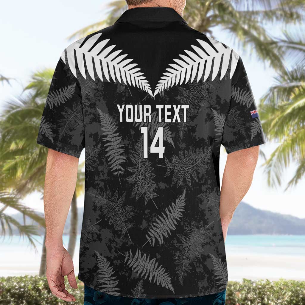 Custom New Zealand Silver Fern Football Hawaiian Shirt Go Aotearoa Grunge Black - Vibe Hoodie