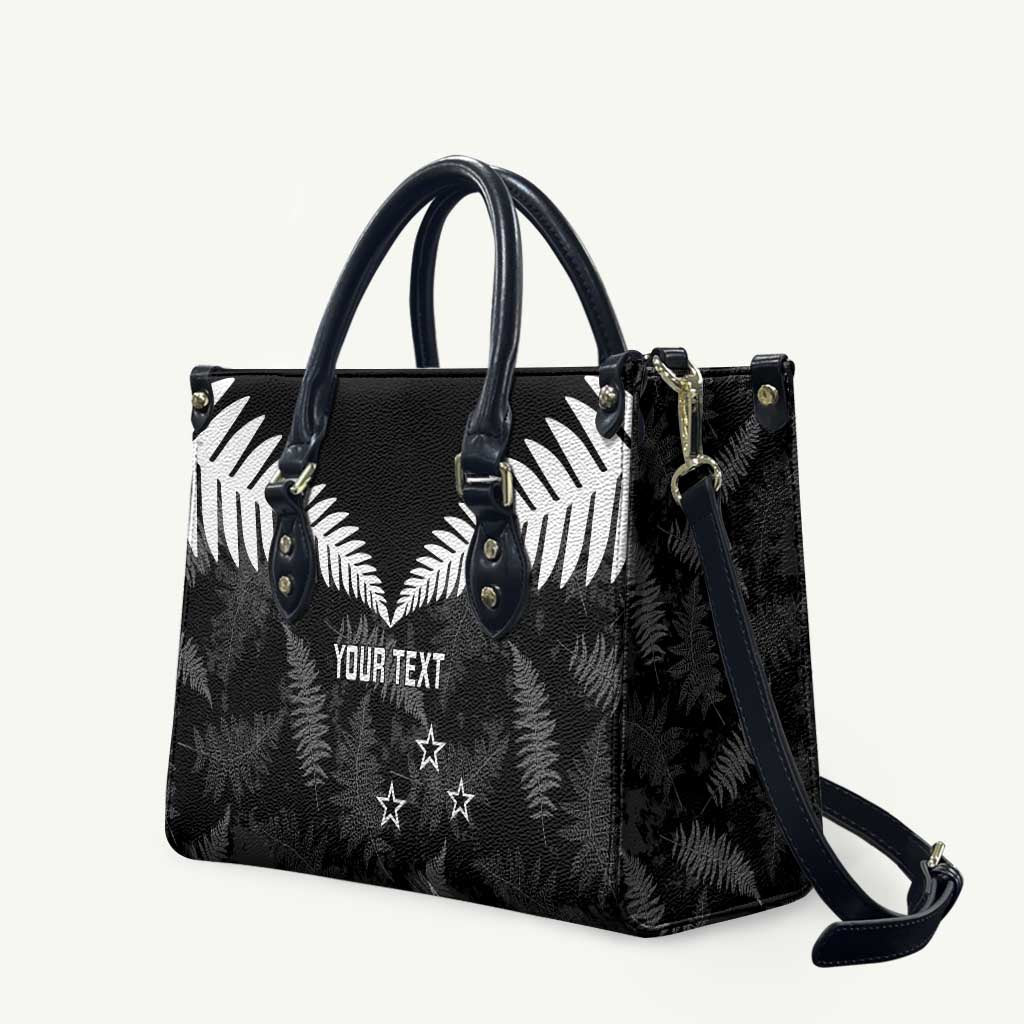 Custom New Zealand Silver Fern Football Leather Bag Go Aotearoa Grunge Black - Vibe Hoodie
