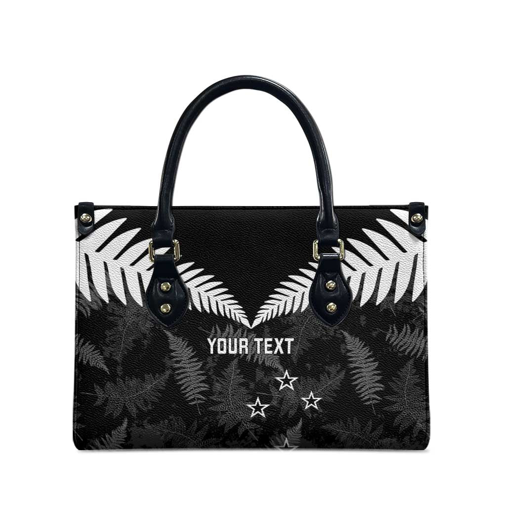Custom New Zealand Silver Fern Football Leather Bag Go Aotearoa Grunge Black - Vibe Hoodie