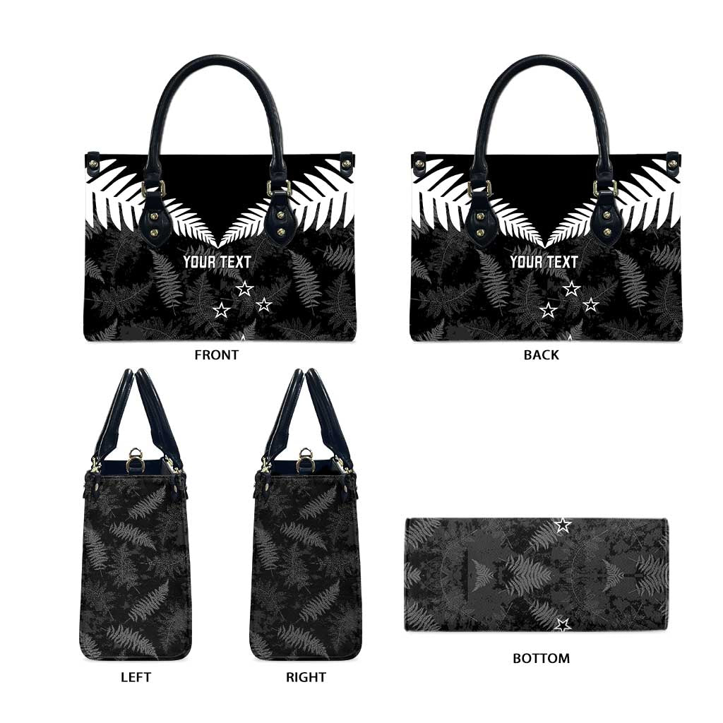 Custom New Zealand Silver Fern Football Leather Bag Go Aotearoa Grunge Black - Vibe Hoodie