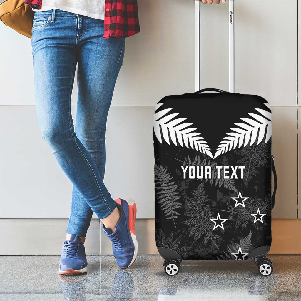 Custom New Zealand Silver Fern Football Luggage Cover Go Aotearoa Grunge Black - Vibe Hoodie