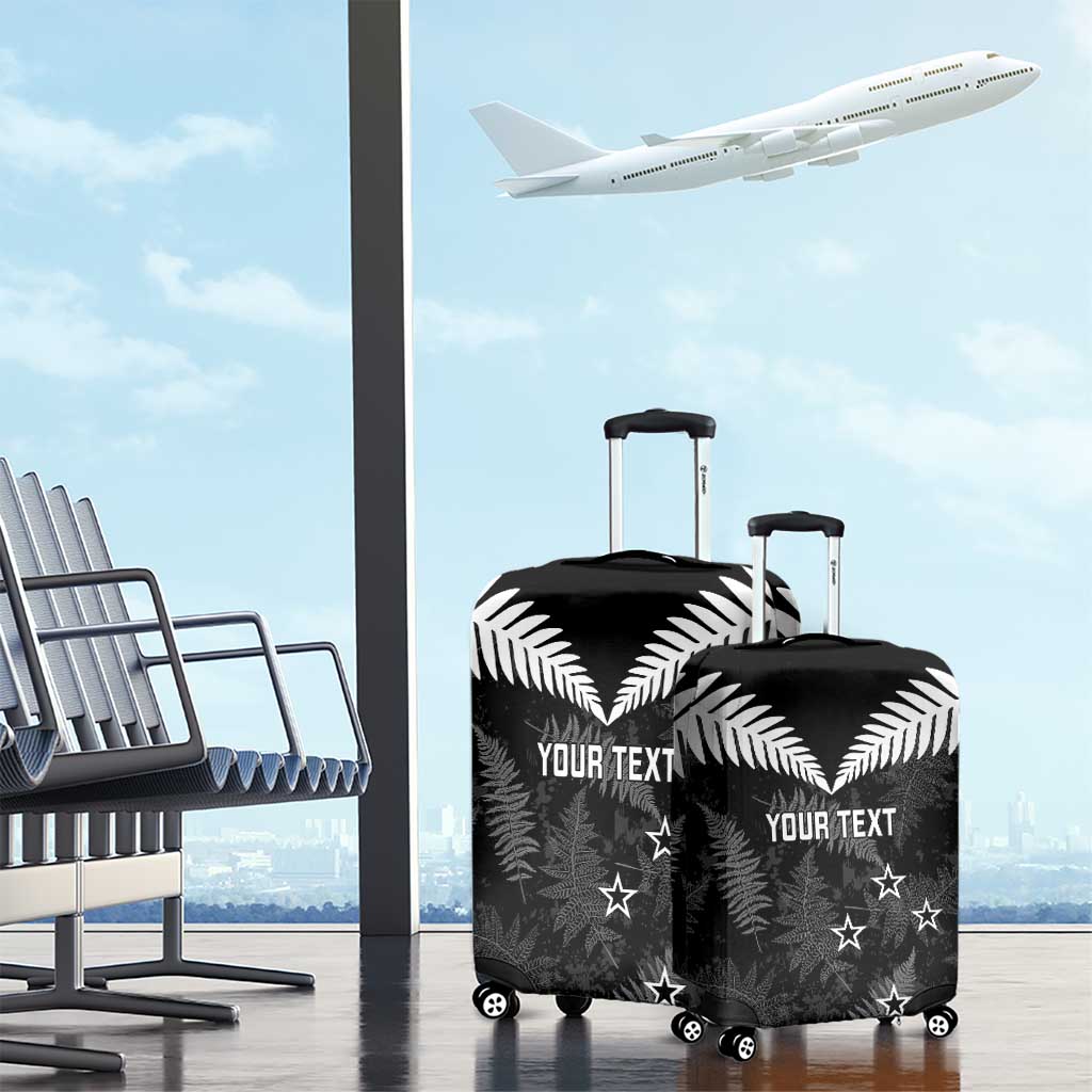 Custom New Zealand Silver Fern Football Luggage Cover Go Aotearoa Grunge Black - Vibe Hoodie