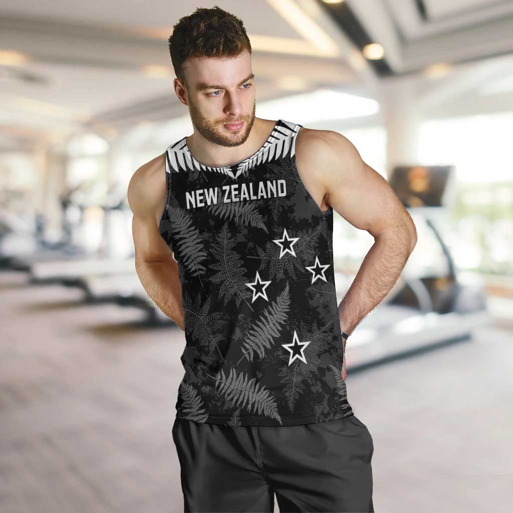 Custom New Zealand Silver Fern Football Men Tank Top Go Aotearoa Grunge Black - Vibe Hoodie