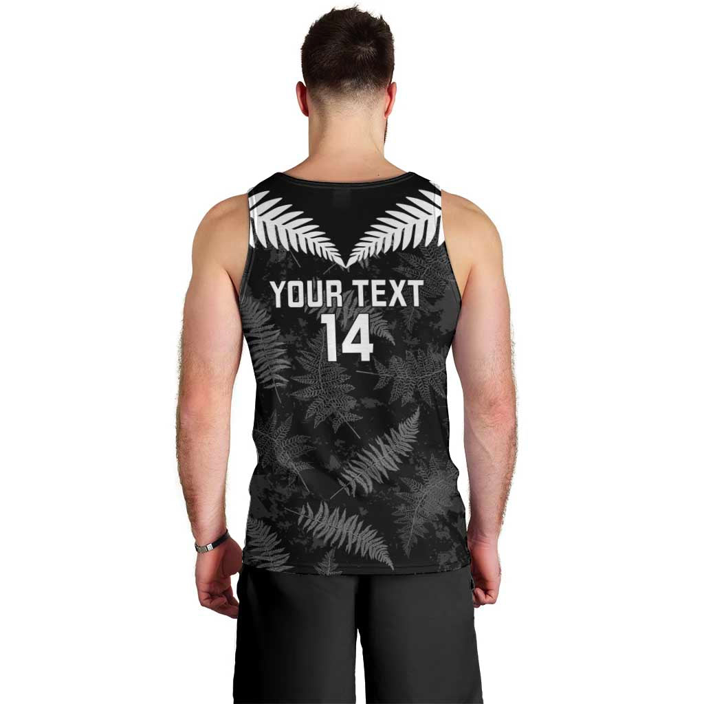 Custom New Zealand Silver Fern Football Men Tank Top Go Aotearoa Grunge Black - Vibe Hoodie
