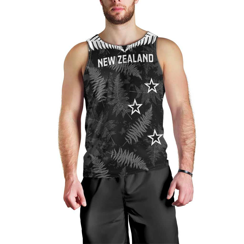 Custom New Zealand Silver Fern Football Men Tank Top Go Aotearoa Grunge Black - Vibe Hoodie