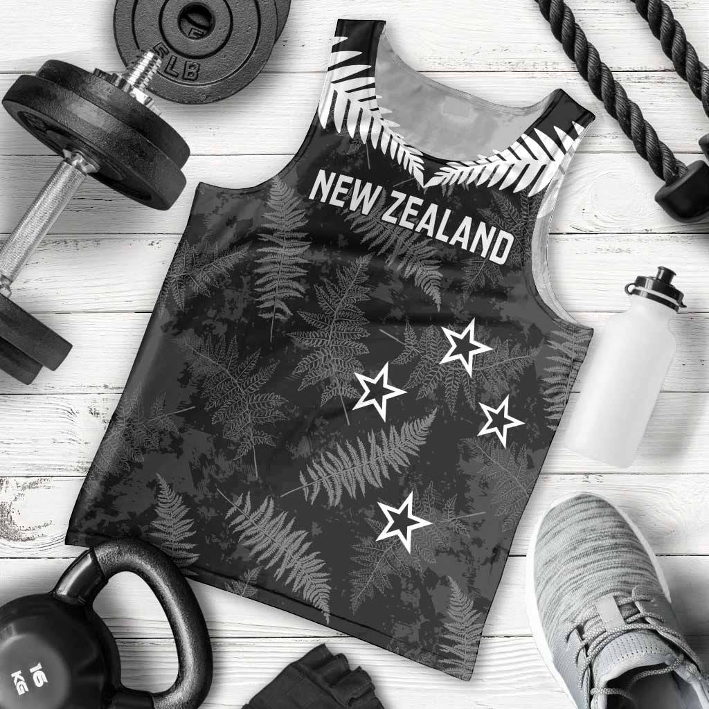 Custom New Zealand Silver Fern Football Men Tank Top Go Aotearoa Grunge Black - Vibe Hoodie