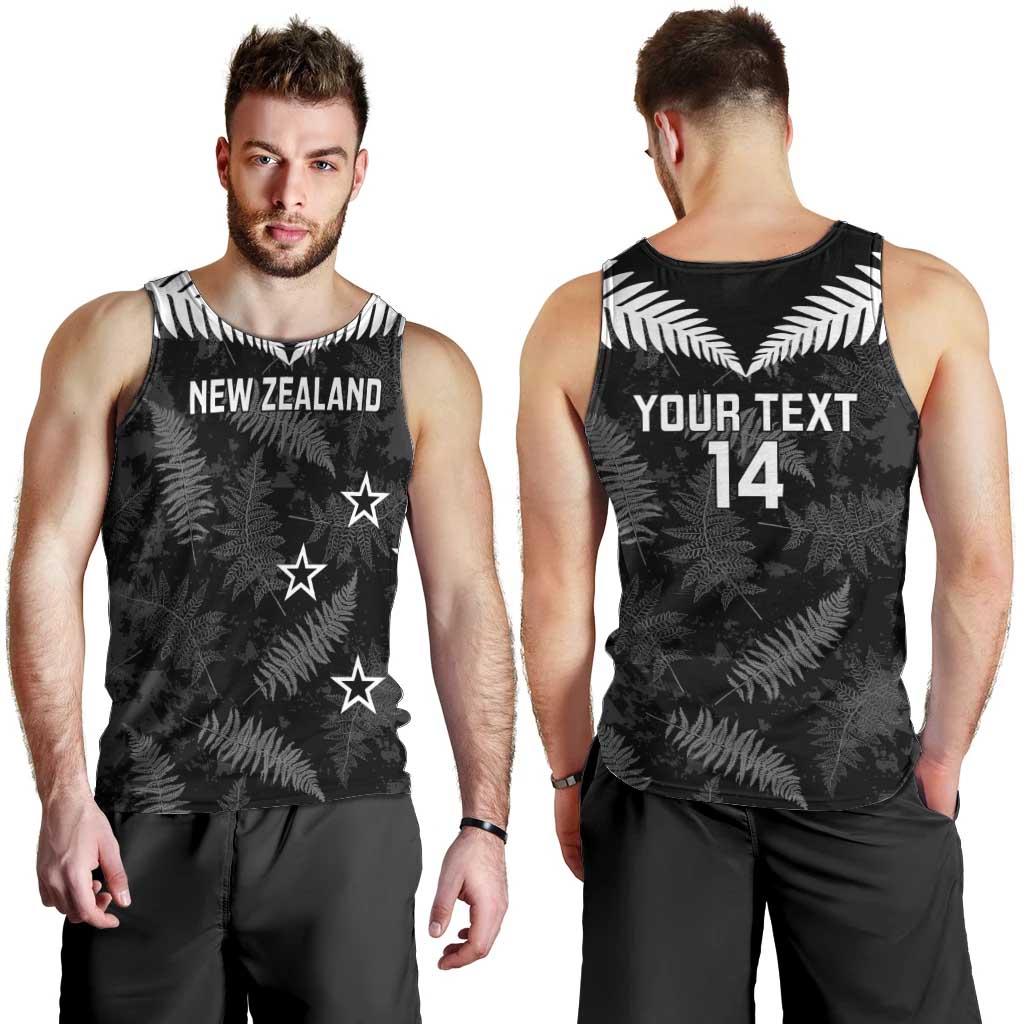 Custom New Zealand Silver Fern Football Men Tank Top Go Aotearoa Grunge Black - Vibe Hoodie