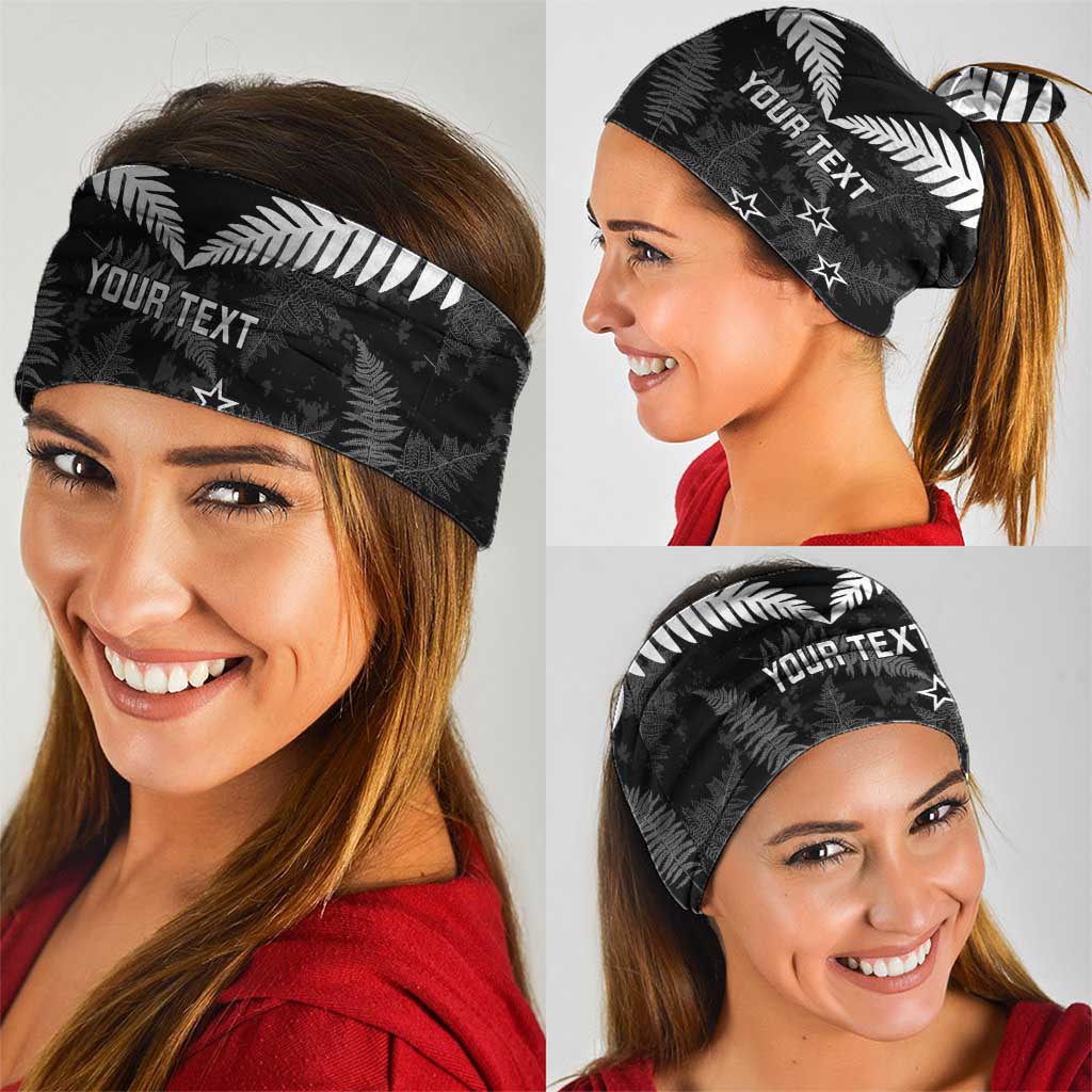 Custom New Zealand Silver Fern Football Neck Gaiter Go Aotearoa Grunge Black - Vibe Hoodie