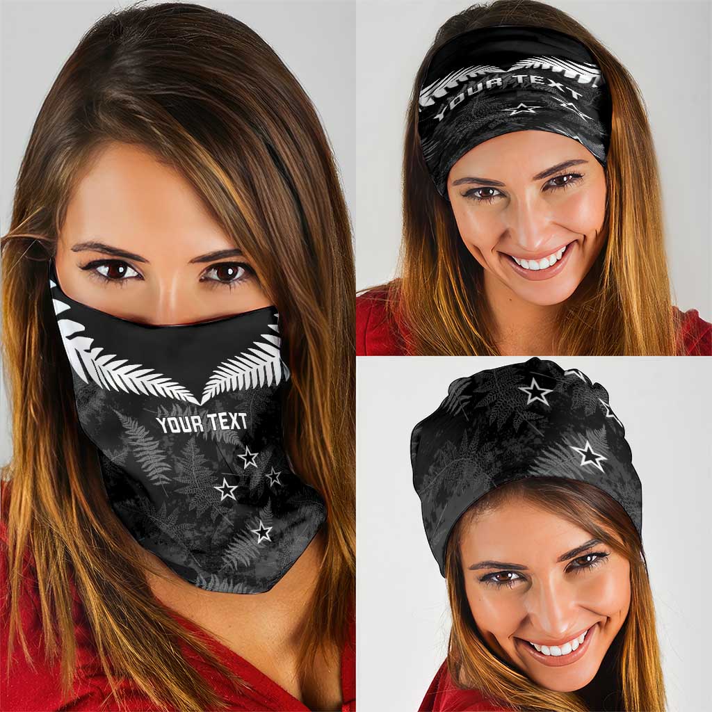 Custom New Zealand Silver Fern Football Neck Gaiter Go Aotearoa Grunge Black - Vibe Hoodie