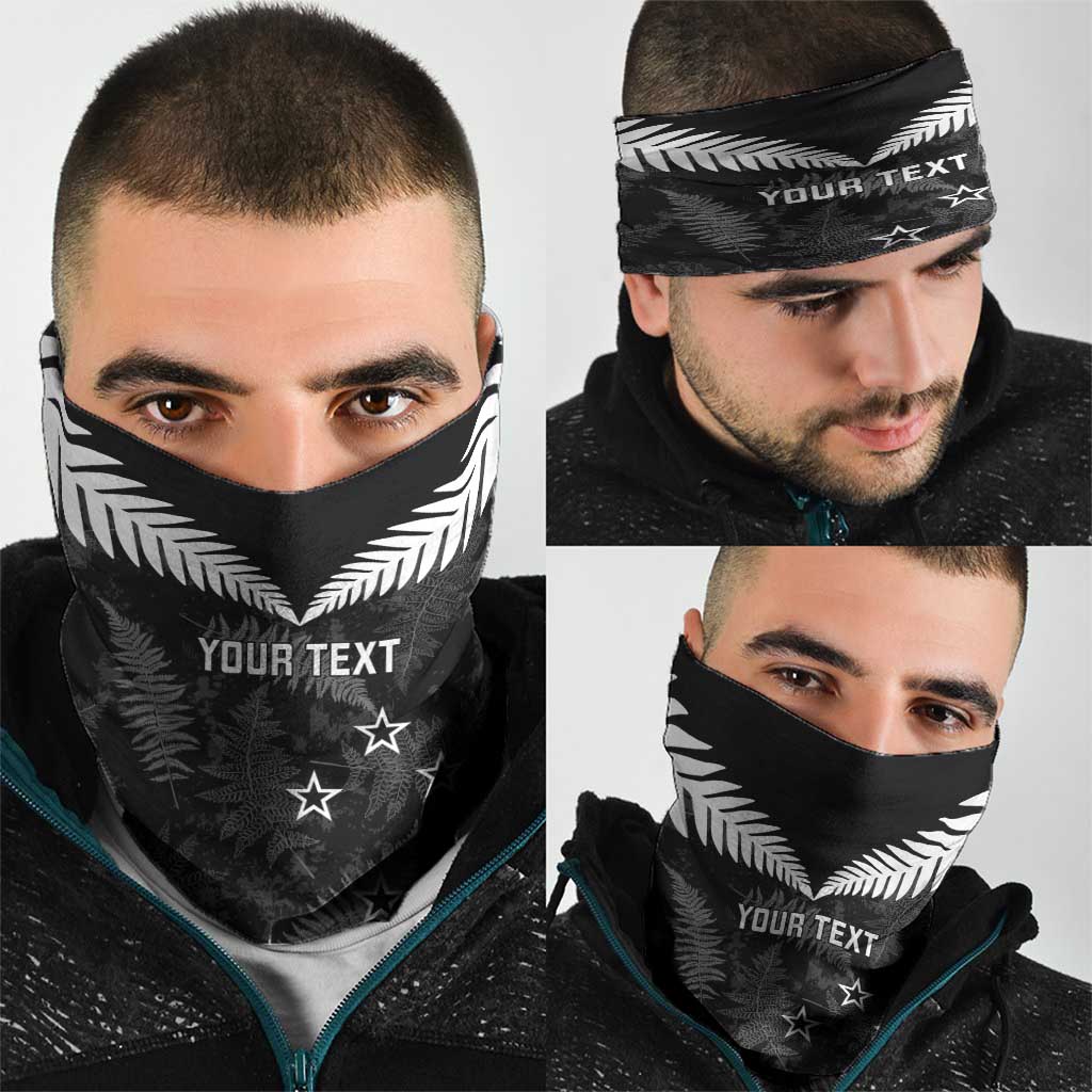 Custom New Zealand Silver Fern Football Neck Gaiter Go Aotearoa Grunge Black - Vibe Hoodie