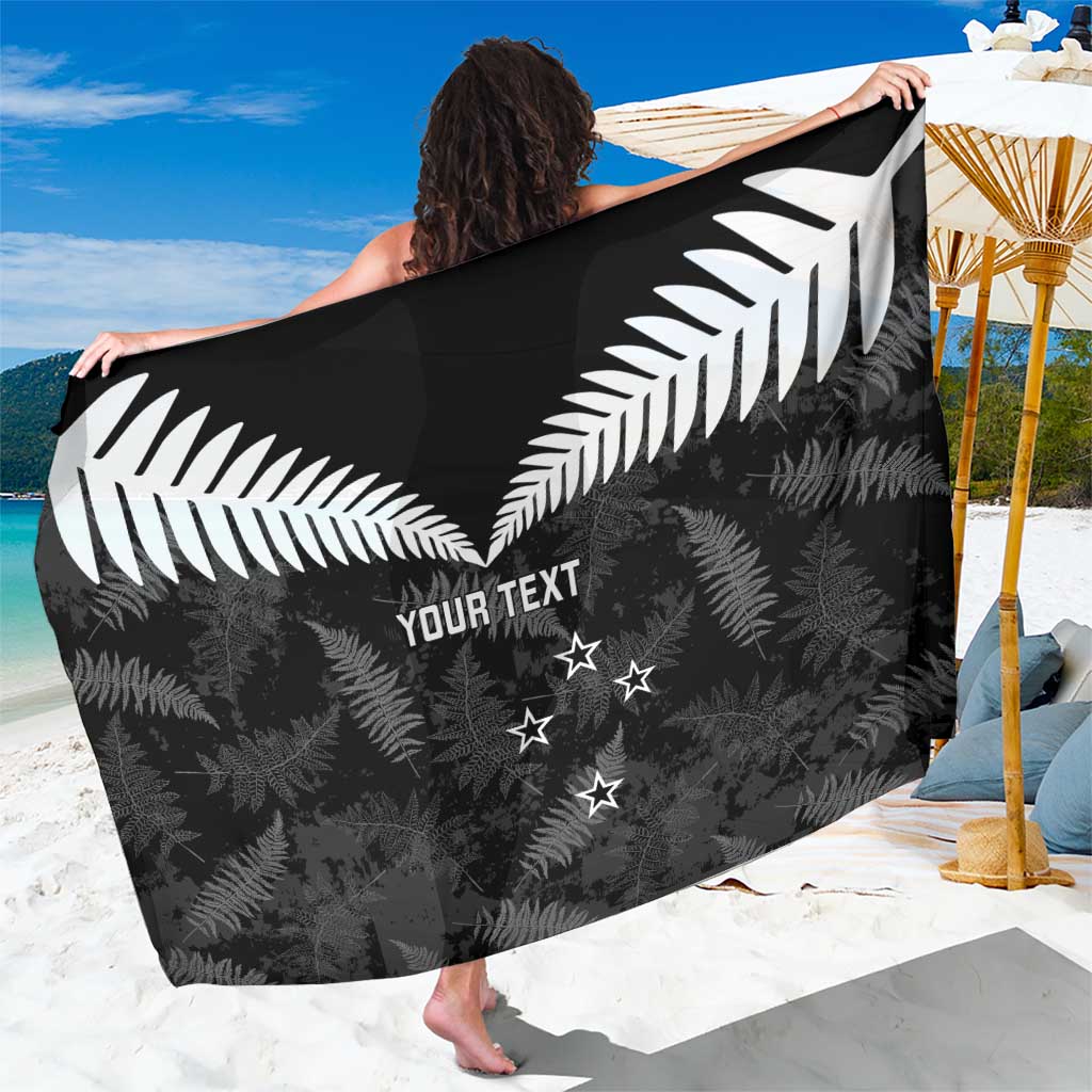 Custom New Zealand Silver Fern Football Sarong Go Aotearoa Grunge Black - Vibe Hoodie