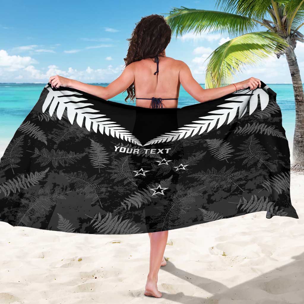 Custom New Zealand Silver Fern Football Sarong Go Aotearoa Grunge Black - Vibe Hoodie