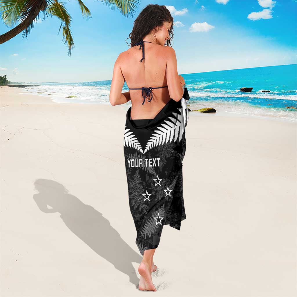 Custom New Zealand Silver Fern Football Sarong Go Aotearoa Grunge Black - Vibe Hoodie