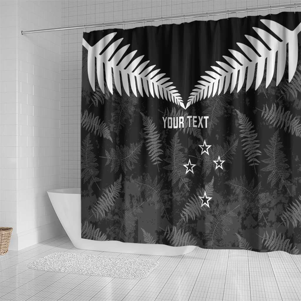 Custom New Zealand Silver Fern Football Shower Curtain Go Aotearoa Grunge Black - Vibe Hoodie