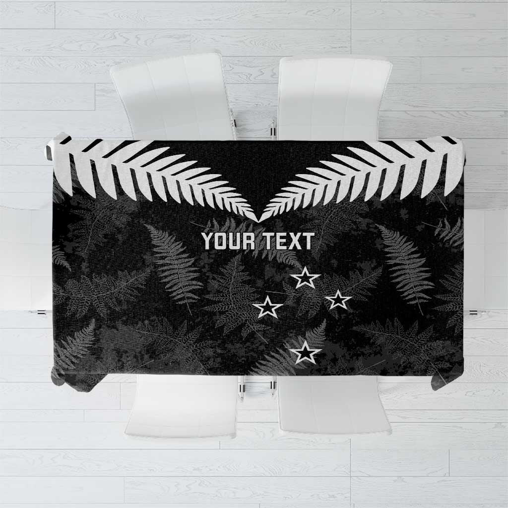Custom New Zealand Silver Fern Football Tablecloth Go Aotearoa Grunge Black - Vibe Hoodie