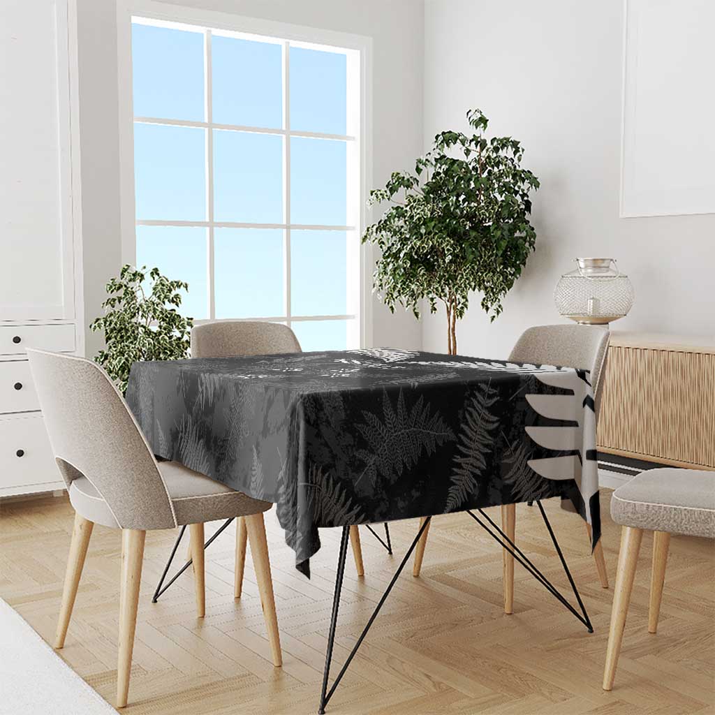 Custom New Zealand Silver Fern Football Tablecloth Go Aotearoa Grunge Black - Vibe Hoodie
